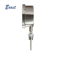 Termometer Bimetal Industri 63mm 100mm 150mm Bagian Belakang & Bawah, Pengukur Suhu Dial Termometer, Semua Bahan Stainless