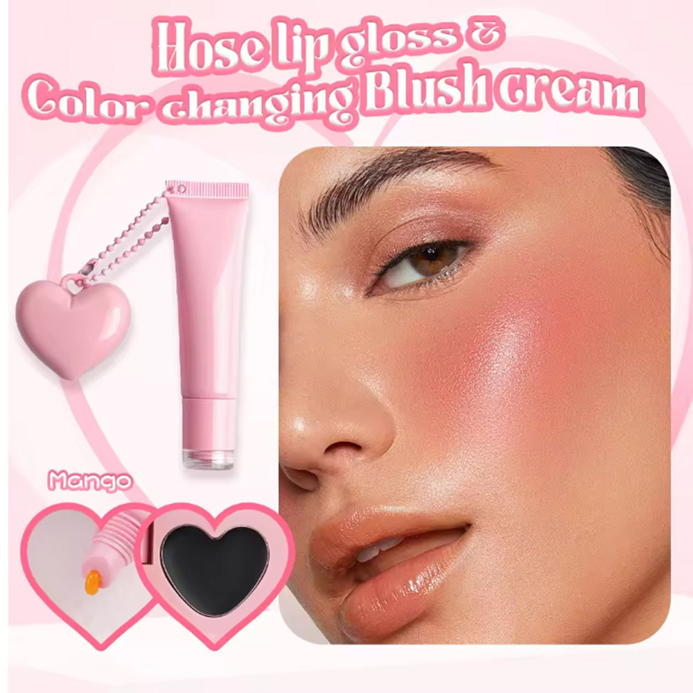 ลิปกลอสกลิ่นมะม่วง + บลัชเปลี่ยนสีตามอุณหภูมิ สีดำ - 10 กรัม + 04 กรัม