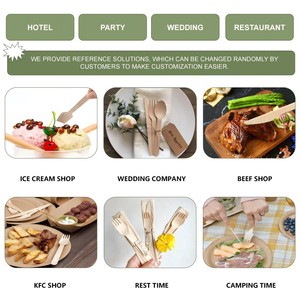 ملاعق خشبية صغيرة للحلويات قابلة للاستخدام مرة واحدة بطول 95 ملم، أدوات مائدة خشبية طبيعية بالجملة - Product Image 4