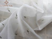 Tissu Organza Brodé Floral Transparent Effet Crêpé Scintillant HAPPEAK pour Robe Femme