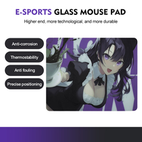 Tapis de souris en verre trempé personnalisable pour e-sport, surface micro-structurelle à faible friction, contrôle précis, étanche, 2.5D