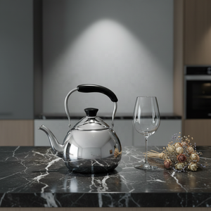 Bouilloire sifflante Zhila moderne en acier inoxydable avec poignée anti-brûlure, compatible gaz et <span class=keywords><strong>induction</strong></span>, sûre pour cuisinière, <span class=keywords><strong>théière</strong></span> domestique - Product Image 4