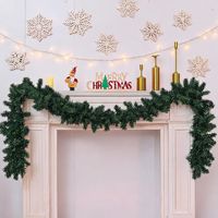 9FT 2.7M Yapay Noel Çelenk Yoğun PVC Herdökenli Çam Asması İç Mekan Dış Mekan Şömine Merdiven Ev Bahçe Noel DIY Dekorasyonu