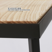 Table d'appoint en bois massif canapé de salon table carrée pays américain rétro table basse en bois massif en fer forgé