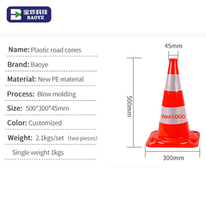 Cono de Tráfico Gigante de PVC con Cinta Reflectante para Construcción de Carreteras - Product Image 2