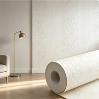 Papier peint floral damassé 3D gaufré uni de style européen, tons pastel, pour la décoration murale de la maison, du salon et de la chambre à coucher