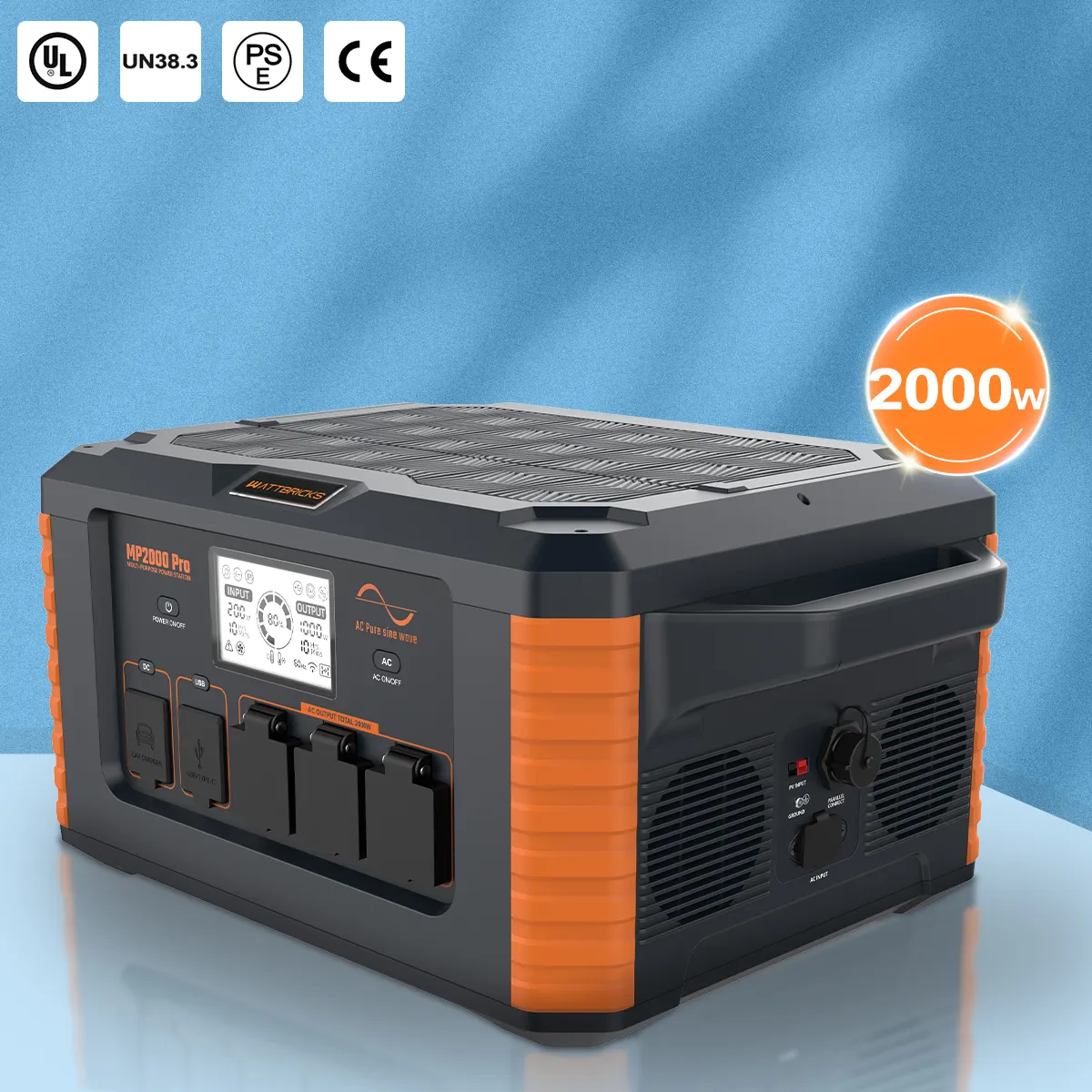 Souop 2000W Backup Lithium Battery Portable Power Station with AC/DC Solar Generator for Outdoor Camping Powerstation MPPT 34kg