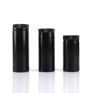Wide Mouth Black HDPE Jar 100ml 150ml 200ml for <b>Protein</b> Powder Vitamins <b>Pills</b> Custom Color Screw Cap Container - Product Image 1