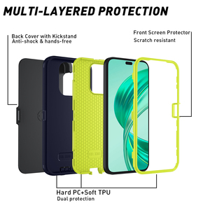 Funda Protectora Resistente de 3 Capas a Prueba de Agua con Clip para Cinturón y Soporte para <span class=keywords><strong>Honor</strong></span> X8B X8A <span class=keywords><strong>X8</strong></span> - Product Image 4