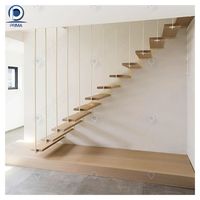 Escalier flottant Prima de 1,2 m de largeur, design minimaliste, personnalisable avec marches antidérapantes