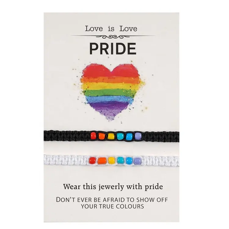 Gay Pride LGBT Regenbogen Unisex verstellbares Armband Schmuck Lesben Bisexuell Trans Perlen Armband