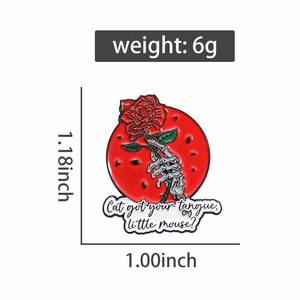 Gato tiene tu lengua pequeño ratón esmalte Pin oscuro Romance broche solapa insignia joyería regalo al por mayor - Product Image 6