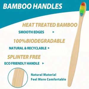 Cleaning <b>Brush</b> Free Sample 100% Biodegradable Eco Friendly Bambu Natural Organic Adult Brosse a Dent <b>Bamboo</b> Toothbrush - Product Image 3