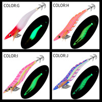 SQUID KING 4.0 15cm Leurre Vivant Lumineux en Bois pour Calamar, Type Crevette, avec Anneau et Perle, pour Pêche en Eau Profonde