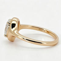 1,5ct Moissanit-Ringe VVS 18K Vergoldetes 925 Sterling Silber GRA-Zertifiziert Damen Verlobungsring Ovaler Moissanit-Ring