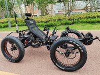 Vente chaude pliable réglable Sport puissance humaine gros pneu couché Quad, 4 roues course de montagne couché quadricycle