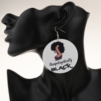 Boucles d'oreilles pendantes rondes en forme de tête d'afro-américaine pour femmes, vente en gros
