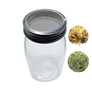 Wide Mouth Mason Jar Mesh Sprouting Kit Stainless Steel Seed Sprouting Lids