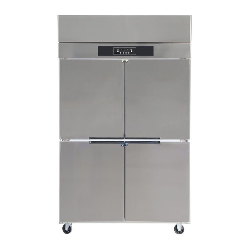 Compact 4-Door Upright Commercial Refrigerator with Static Cooling System Beverage Cooler for Outdoor Display