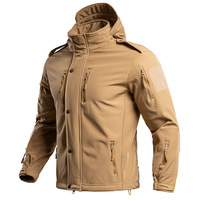Veste de randonnée tactique en softshell camouflage pour homme, épaisse, coupe-vent, imperméable, avec capuche amovible
