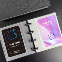 Cubierta de cuero personalizada con patrón de lichi de 3,5 pulgadas, lujosa, organizada, ligera, encuadernada en disco, soporte para tarjetas fotográficas, álbum