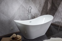 Baignoire de luxe autoportante en acrylique, pour petite salle de bain, à quartz noir, coin en cristal, prix