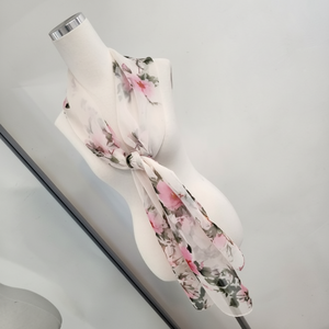 Grande sciarpa in Chiffon floreale da donna a collo lungo - Product Image 1