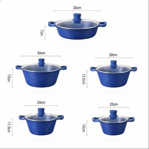 10 Mảnh Chất Lượng Cao Không Dính Đá Cẩm Thạch Tráng Nhà Bếp Nấu Ăn Nồi Đặt Nhôm Nồi Nhôm Chậu Bộ Và Chảo - Product Image 5