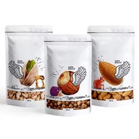 Sacs en papier d'aluminium imprimés personnalisés pochette debout à fermeture éclair sac d'emballage mat réutilisable de fruits secs et noix