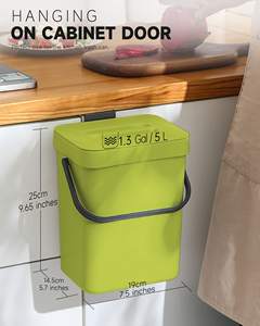 Kompost Bin kapalı mutfak ev mühürlü asılı küçük çöp tenekesi çöp kutusu çöp kutuları kapaklı - Product Image 3