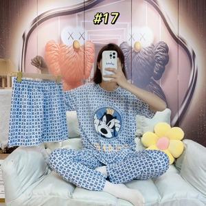 <span class=keywords><strong>Pigiama</strong></span> Estivo Casual Traspirante ad Asciugatura Rapida in Fibra di Latte Lavorata a Maglia con Stampa Animalier ODM per Donne e Ragazze - Product Image 4