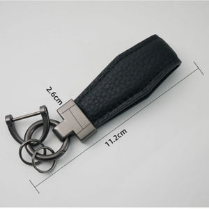 Porte-clés de voiture en cuir de veau première couche porte-clés en cuir de mode anneau pendentif en alliage lanière en cuir créative pour hommes et femmes - Product Image 6