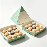 Boîte de boulangerie en carton à 6 compartiments, personnalisable, écologique, pour l'emballage de cupcakes et de desserts, vente en gros