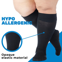 4XL Chaussettes de compression à mollet large Femmes Hommes 20-30 MmHg Bas de compression unisexe au genou grande taille