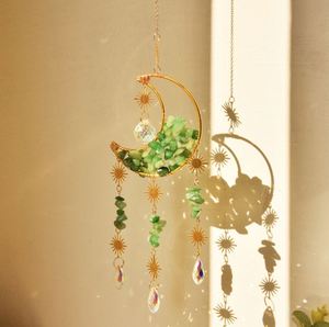 Colgante de Luna de Cristal Natural Triturado al por Mayor, Atrapasueños y Campanilla de Viento Envueltos a Mano, Decoración DIY de Luz y Sombra, Pedidos al por Mayor - Product Image 6