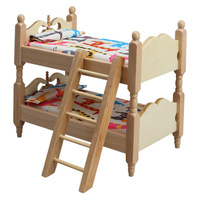 Meubles miniatures pour maison de poupée 1:12, modèle miniature ob11, lit superposé en bois décoratif pour chambre d'enfant