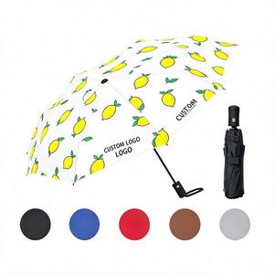 Parapluie pliant moderne personnalisé, imprimé sur mesure, résistant au soleil et à l'eau, design compact à 3 plis, tissu pongé de qualité supérieure - Product Image 1