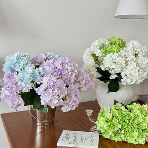 Ramo de Hortensias de Seda, Flores Artificiales Realistas, Decoración para Bodas y Hogar, Estilo Europeo, Teñido a Mano, Accesorios Reutilizables - Product Image 2