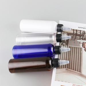 Tái chế chăm sóc da nhựa dropper vòi phun chai rõ ràng hổ phách màu xanh tóc dầu Chai PET Twist 100ml với nhãn tùy chỉnh - Product Image 5