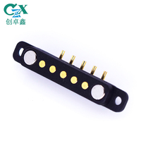 CZX Conector USB Magnético para Carga con Conector Magnético Pogo Pin de 5 Pines, Cable Magnético Pogo de 5 Pines para PCB