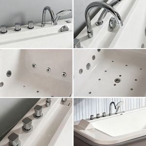 Sang trọng trong nhà phòng tắm ngâm xoáy massage không khí bồn tắm hiện đại <span class=keywords><strong>Spa</strong></span> góc được xây dựng trong bồn tắm - Product Image 2