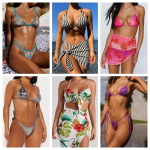 <span class=keywords><strong>Bikini</strong></span> Sexy para Mujer, Conjunto Mixto, Traje de Baño de Verano, Color Personalizado, Diseño Moderno, Venta al Por Mayor, Envío Aleatorio - Product Image 5