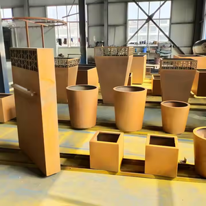 Grand pot de fleurs en acier Corten, support pour plantes en acier Corten - Product Image 2