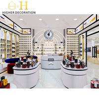 Meubles de boutique de parfums de luxe légers, vitrine à parfums, étagère de présentation en verre trempé, armoire de présentation de parfums