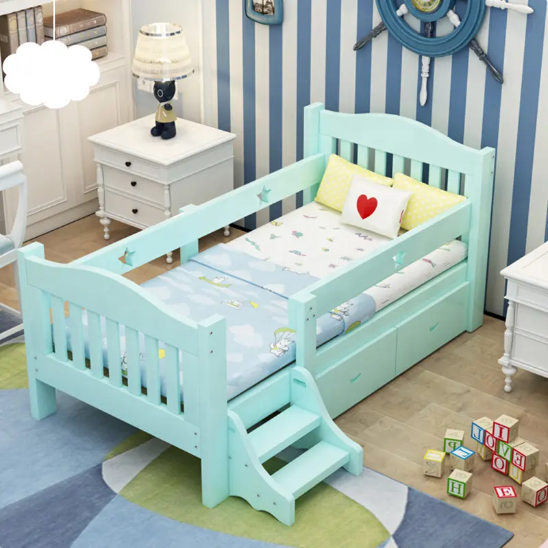 NOVA-muebles de dormitorio para niños pequeños, cama de madera sólida para guardería, nórdico, Multi almacenamiento, Moderno