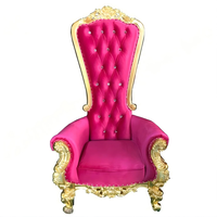 Fauteuil Trône de Luxe Queen King, Chaise de Mariage Classique à Dossier Haut Or et Blanc pour Mariés, en Tissu, pour Extérieur et École