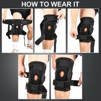 Nouvelle attelle de genou articulée en néoprène réglable à rotule ouverte avec stabilisateurs