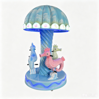 Manège miniature à monnayeur pour enfants, thème hippocampe, 3 places, pour centre commercial et aire de jeux intérieure