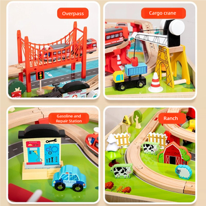 Xe lửa bảng, gỗ đa chức năng trẻ em hoạt động bảng với đảo ngược bàn, món quà lý tưởng cho trẻ mới biết đi chàng trai và cô gái lứa tuổi 3 + - Product Image 5