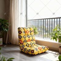 Asiento de Piso Plegable Estilo Bohemio, Cojín Acolchado para Juegos, Silla de Piso Ajustable con Reposabrazos para Adultos